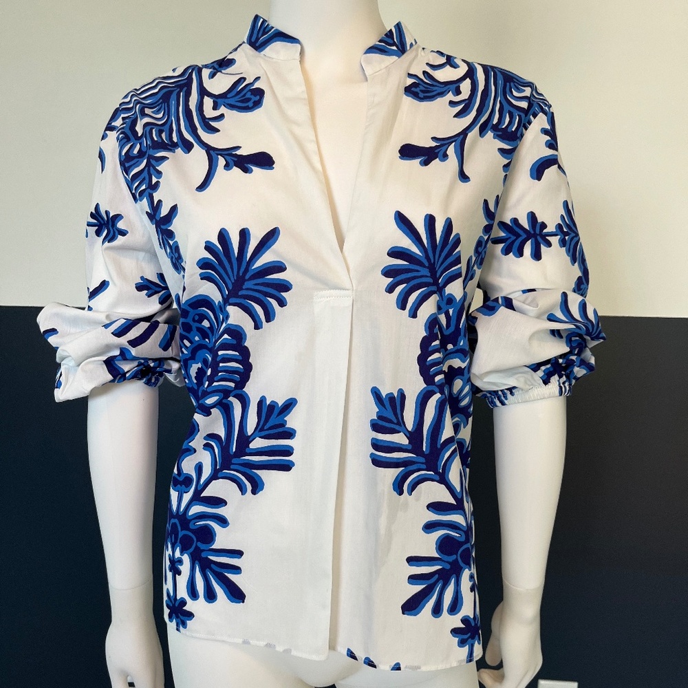 Tropical print top